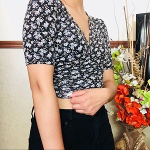 Floral wrap crop top